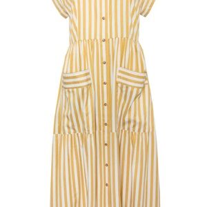 HUNTER BELL Yellow and White Striped Sarah Dress